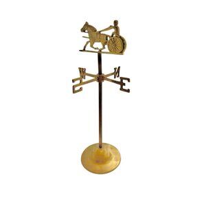 WeatherVane Vintage Brass Horse And Horseman Equestrian Home Decor